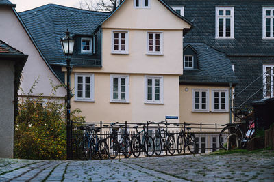 Street amidst houses