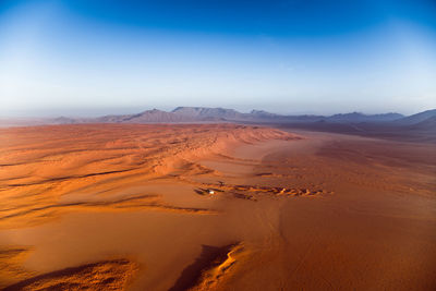 The view on namib desert from balloon basket