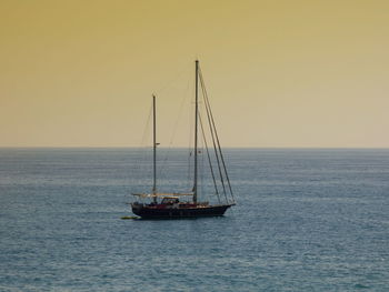 Boats sailing in sea