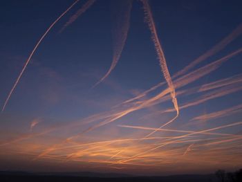 Low angle view of sky at sunset
