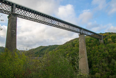 Low angle view of bridge of fades against sky