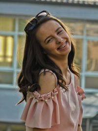 Portrait of smiling teenage girl