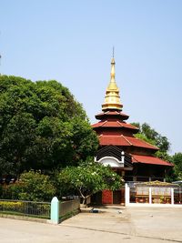 View of temple against clear sky