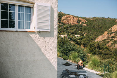 Woman reading outside