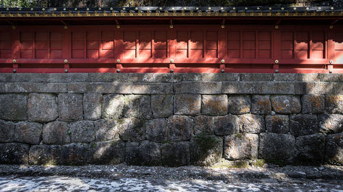 Brick wall of building