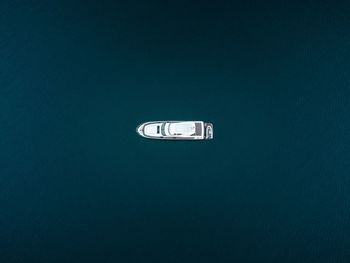 Aerial view of boat in sea