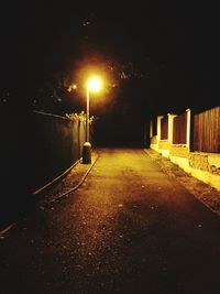 Empty road at night