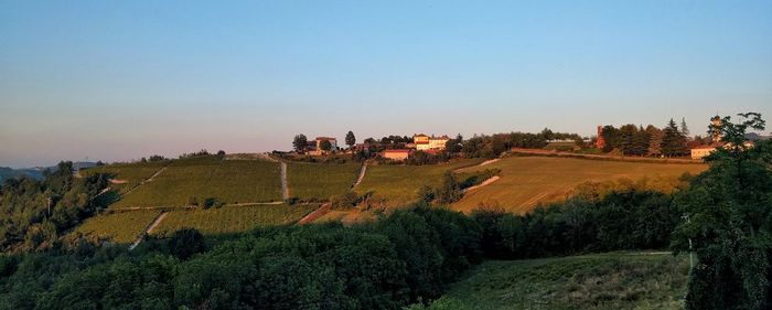 Panoramic view of landscape against clear sky