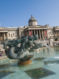 Fountain in front of building