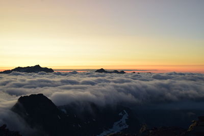 Scenic view of cloudscape against sky during sunset