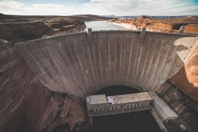 High angle view of dam