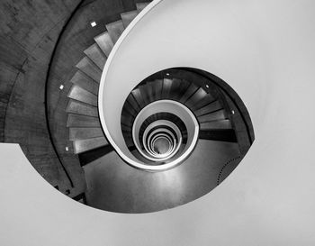 Directly above shot of spiral staircase