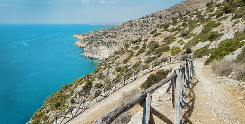 High angle view of sea against sky