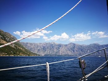 Scenic view of sea against blue sky