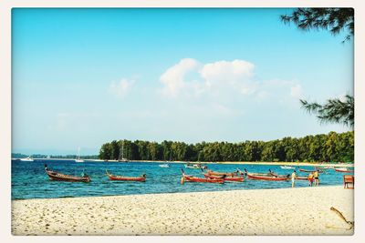 Boats in sea