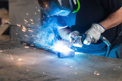 Man working at night