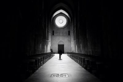 People walking in tunnel