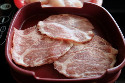 Close-up of meat in plate