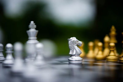 Close-up of chess pieces