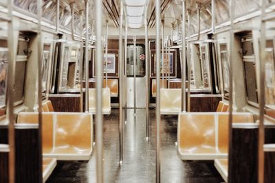 Empty seats in train