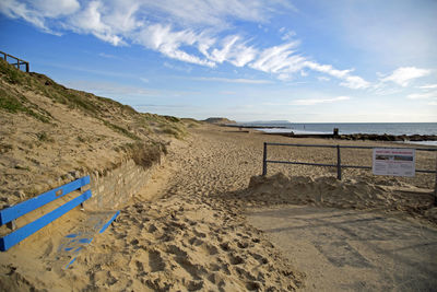 Scenic view of beach against sky