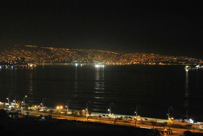 Illuminated city at night