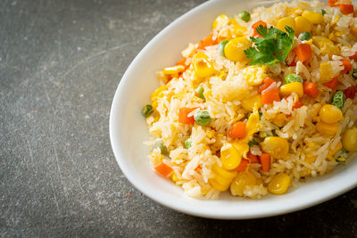 Close-up of food in plate on table