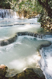 Scenic view of river flowing through rocks