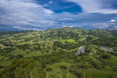 Scenic view of meandering river in columbia