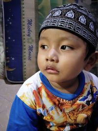 Close-up portrait of cute boy