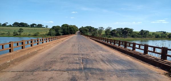 View of empty bridge against sky