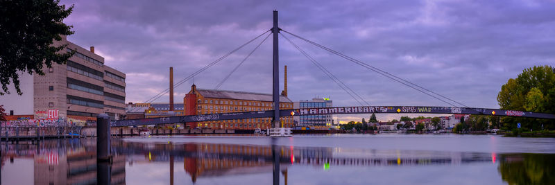 View from the treskow bridge to the spree and the industrial area berlin-oberschöneweide