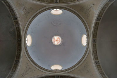 Directly below shot of ceiling at church