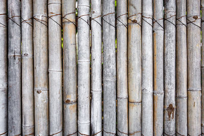 Full frame shot of bamboo fence