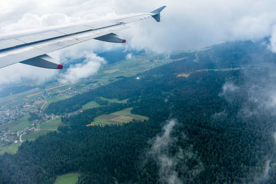 Aerial view of mountains against sky