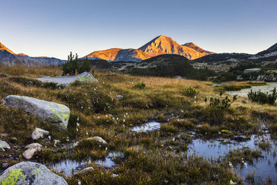 Small lake high in the mountain