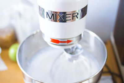High angle view of electric mixer