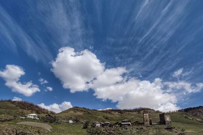 Scenic view of land against sky