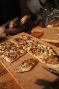 Close-up of bread on cutting board