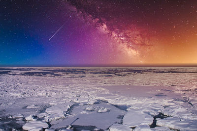 Drift ice in the sea of okhotsk ,winter time