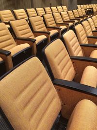 Empty chairs in theater