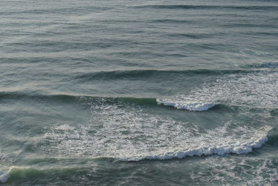 Sea waves rushing towards shore