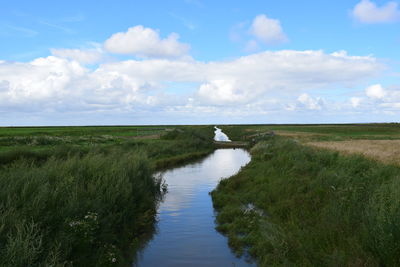 Scenic view of land against sky