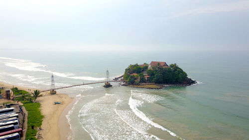 High angle view of beach against sky