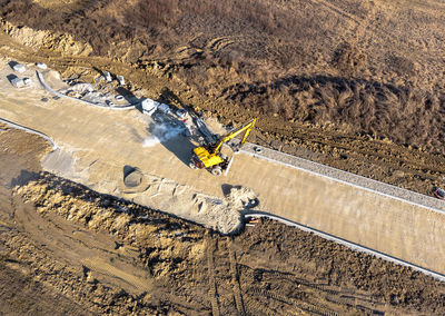 High angle view of road