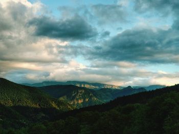 Scenic view of mountains against sky