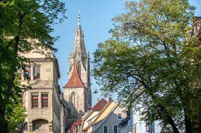 Low angle view of steeple against sky
