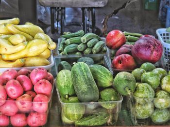 Fruits for sale at market stall