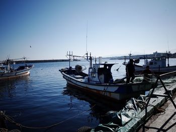 Boats in harbor