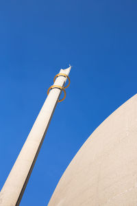 Low angle view of building against clear blue sky